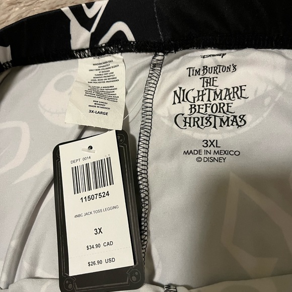 NWT Disney Nightmare before Christmas jack Skellington leggings - Picture 5 of 8